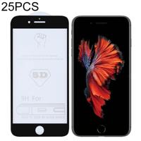 25 stuks 9H 5D volledige lijm volledig scherm gehard glas film voor iPhone 6/6s