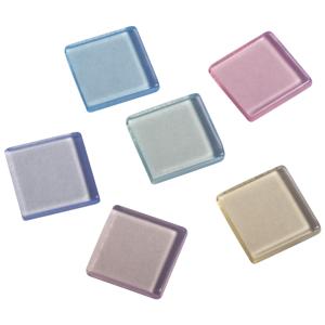 Rayher Mozaiek steentjes/tegeltjes - 205x stuks - pastel mix - 1 cm - kunststof