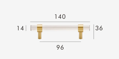 Moderne Messing & Acryl Meubelgreep Moderne Messing & Acryl Meubelgreep