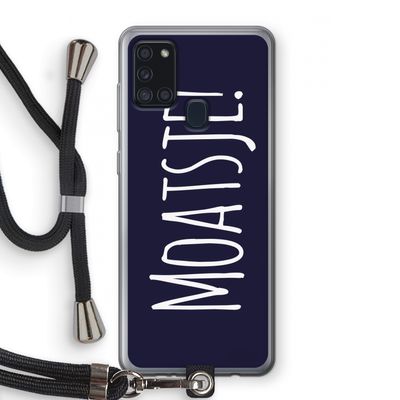 Moatsje!: Samsung Galaxy A21s Transparant Hoesje met koord