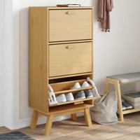 VidaXL Schoenenkast olden 55x35x120 cm grenenhout bruin