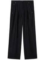 Off-White pantalon ample en lin - Noir