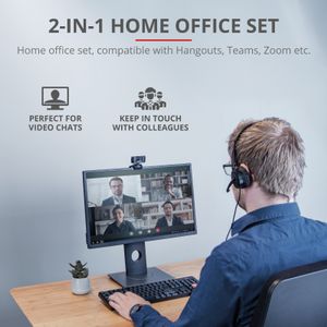 Trust Doba 2-in-1 Home Office Set 720P HD Webcam - Zwart