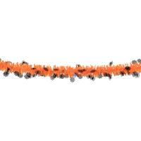 Halloween/horror thema feestslinger - spinnen - papier - 200 cm - spinnen versiering