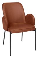 LABEL51 Eetkamerstoel 'Jari' Microfiber, kleur Cognac