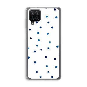 Blauwe stippen: Samsung Galaxy A12 Transparant Hoesje