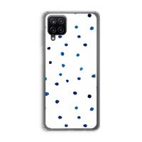 Blauwe stippen: Samsung Galaxy A12 Transparant Hoesje