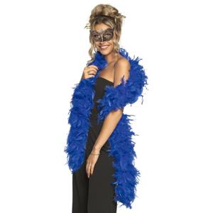 Carnaval gemaskerd bal verkleed set - Venetiaans gezicht masker goud - Boa 80 gram in blauw