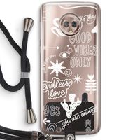 Good vibes: Motorola Moto G6 Transparant Hoesje met koord