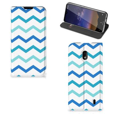 Nokia 2.2 | Hoesje met Magneet | Zigzag Blauw