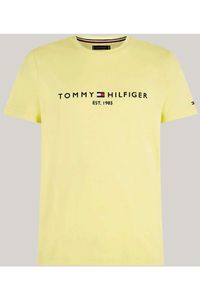 Tommy Hilfiger Regular Fit T-Shirt ronde hals geel, Effen