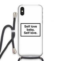 Self love: iPhone XS Transparant Hoesje met koord Self love: iPhone XS Transparant Hoesje met koord