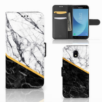 Samsung Galaxy J5 2017 Bookcase Marmer Wit Zwart - Origineel Cadeau Man - thumbnail