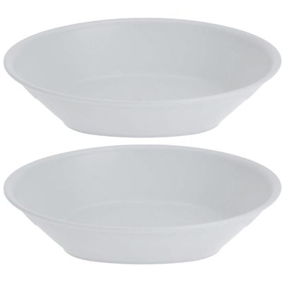 12x Stuks onbreekbare kunststof ontbijt/dinerbordjes - diep - wit - 18 cm