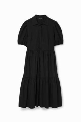Poplin midi-overhemdjurk - BLACK - XL
