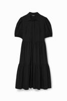 Poplin midi-overhemdjurk - BLACK - XL