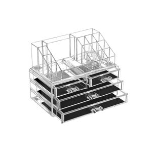 Make-up organizer van acryl, Transparant