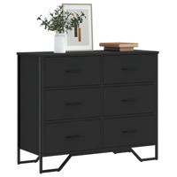 Ladekast 91x35,5x74,5 cm bewerkt hout zwart