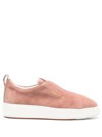 Santoni baskets en daim à logo embossé - Rose