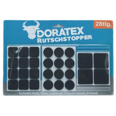 Doratex Meubelvilt - 28-delig - zwart - zelfklevend - antislip - vloerbeschermers