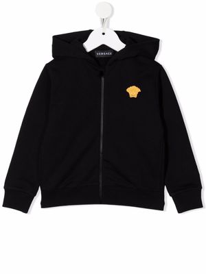 Versace Kids hoodie zippé à imprimé Medusa - Noir