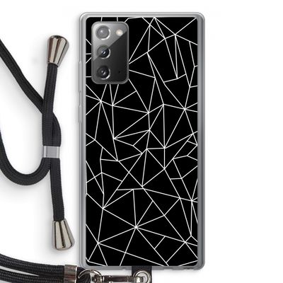 Geometrische lijnen wit: Samsung Galaxy Note 20 / Note 20 5G Transparant Hoesje met koord