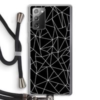 Geometrische lijnen wit: Samsung Galaxy Note 20 / Note 20 5G Transparant Hoesje met koord