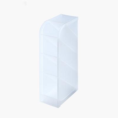 2 stks multifunctionele 4 grid Desktop pennenhouder Office school opslag geval duidelijk plastic vak Desk potlood organisator (witte diagonale invoege