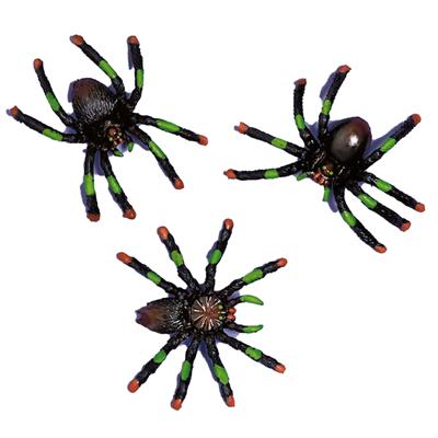 Nep spinnen - 8x stuks - zwart - 4 x 3 cm - halloween - beestjes - horror - feestdecoratie