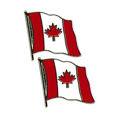 2x stuks pin speldje/broche vlag Canada 20 mm