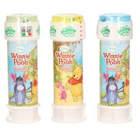 3x Winnie de Poeh bellenblaas flesjes met bal spelletje in dop 60 ml voor kinderen - thumbnail