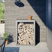 VidaXL Haardhoutrek 60x40x80 cm roestvrij staal