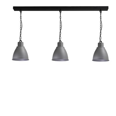 Masterlight Stoere eettafel hanglampIndustria 3x27 3-lichts zwart met betongrijs - 2007-00-00-K-130-3
