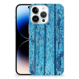 iPhone 14 Pro Max Bumper Hoesje Wood Blue