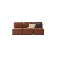 Tikamoon - Modulaire 3-zitsbank van massief acacia en terracotta stof