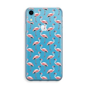 Flamingoprint groen: iPhone XR Transparant Hoesje