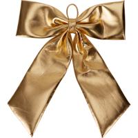 Grote decoratie strik - 68 x 80 cm - goud - metallic - kunststof - deur ornament kerststrik