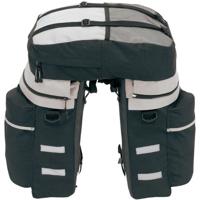 Fietstassen set met rugtas 3 delig - zwart/grijs - 43 liter - 31 x 41 cm - polyester - thumbnail