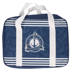 Gerimport kleine koeltas voor lunch - blauw met leuke print - 28 x 9 x 22 cm 5 liter