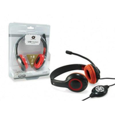 Hoofdtelefoon met microfoon Conceptronic CCHATSTARU2R Zwart Rood 2 m