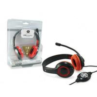 Hoofdtelefoon met microfoon Conceptronic CCHATSTARU2R Zwart Rood 2 m