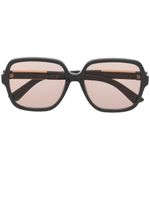 Gucci Eyewear lunettes de soleil oversize à plaque logo - Gris - thumbnail