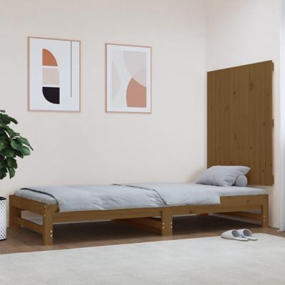 Wandhoofdbord 82,5x3x90 cm massief grenenhout honingbruin