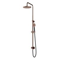 Hotbath Cobber Opbouw Regendoucheset Met Omstel, Hoofddouche 20cm En Ronde Handdouche Geborsteld Koper PVD