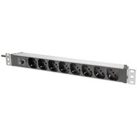 Digitus DN-95410-IT 19 inch Stekkerdoos voor patchkast 1 HE Geaarde contactdoos Aluminium profiel, Vast inbouw, Incl. 2 metalen houders, Met schakelaar - thumbnail