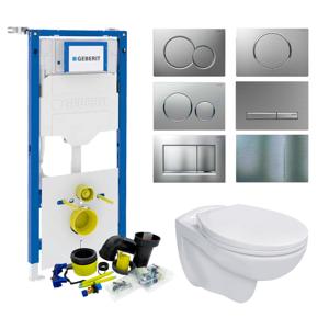 Geberit UP320 Toiletset Compleet | Inbouwreservoir | Basic Pro Randloos Wit | Met drukplaat | SET01