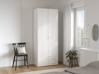 Kast SPACIO 2 deuren 3 lades wit/glanzend wit