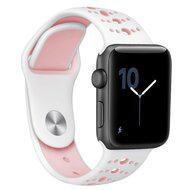 Sportbandje combi-kleuren - Wit + Roze - Geschikt voor Apple Watch 42mm / 44mm / 45mm / 49mm