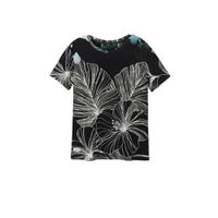 Desigual T-shirt met all over print zwart - thumbnail