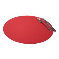 Wicotex Placemats Uni - rood - rond 38 cm - anti slip laag - Teflon coating toplaag